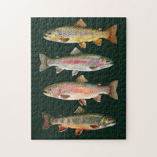 Fishing Lover  – Trout Fishing Design ジグソーパズル (縦)