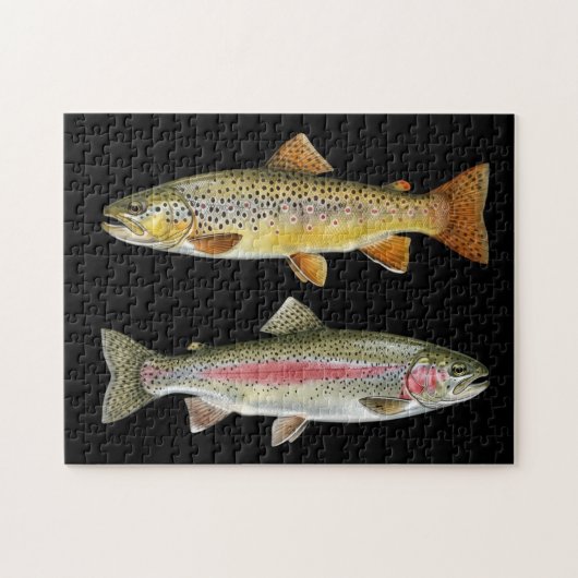 Fishing Lover  – Trout Fishing Design ジグソーパズル (横)