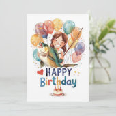 Fishing Lovers themed go fishing on his birthday  カード (スタンド正面)