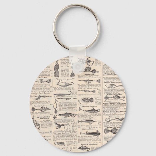 Fishing Lures Advertising Fisherman Art キーホルダー (正面)