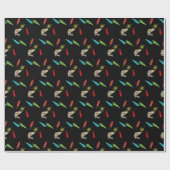 Fishing Lures With Fish On Black ラッピングペーパー (フラット)