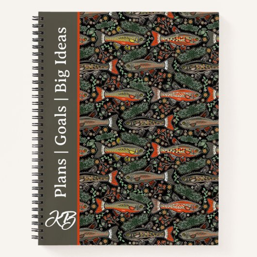 Fishing Orange Gray Trout Personalized Journal ノートブック (正面)