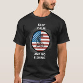 Fishing Patriotic American flag Tシャツ (正面)