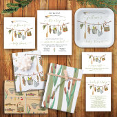 Fishing Reel Baby Shower Clothesline Invitation 招待状