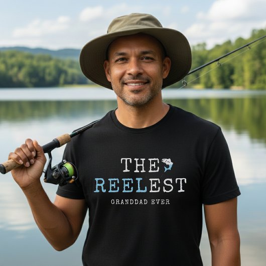 Fishing Reelest Grandad Ever Blue Fish Fisherman Tシャツ