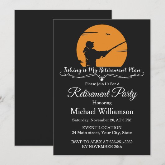 Fishing Retirement Party 招待状 (正面/裏面)