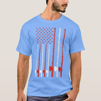 Fishing Rod American Flag 918 Tシャツ