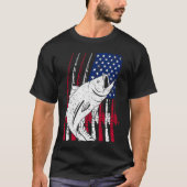 Fishing Rod and American Flag Tシャツ (正面)