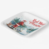 Fishing Santa Christmas themed ペーパープレート (傾斜あり)