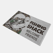 Fishing Shack Welcome Friends ドアマット (アングル)