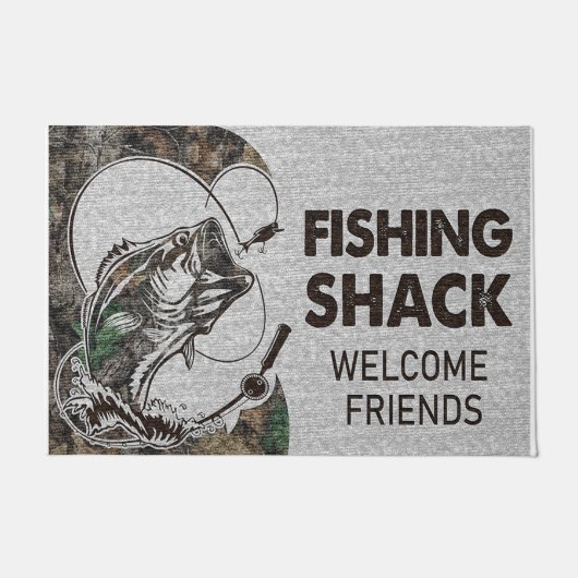 Fishing Shack Welcome Friends ドアマット (正面)