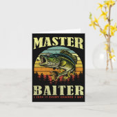 Fishing-shirt Master-baiter Funny B Dad  カード (黄色い花)
