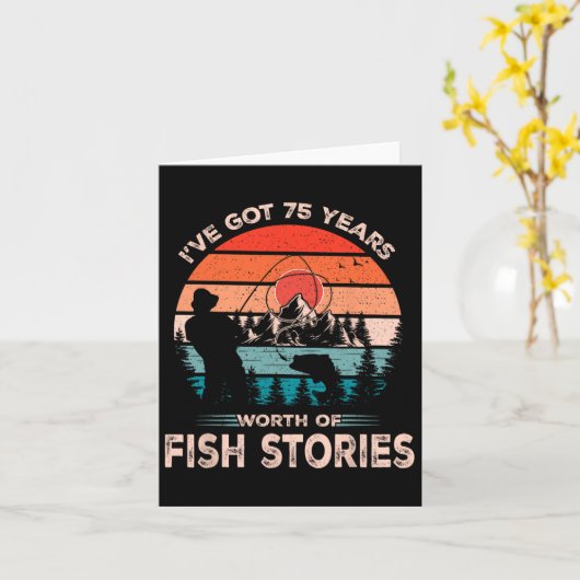 Fishing Shirts For Men 75 Years Old 75th Birthday  カード (黄色い花)