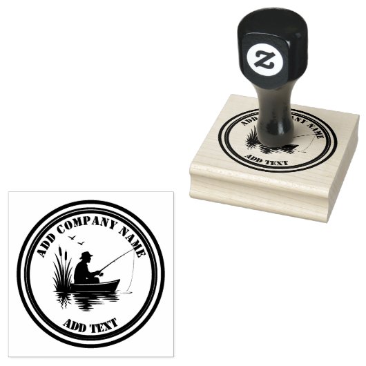 Fishing Silhouette Brand Logo ラバースタンプ (押印)