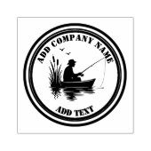 Fishing Silhouette Brand Logo ラバースタンプ (インプリント)