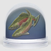 Fishing Snow Globe Custom Coho Salmon Snow Globe (正面)