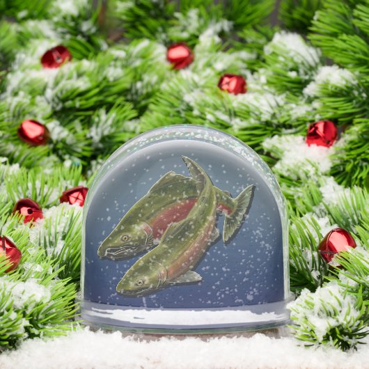 Fishing Snow Globe Custom Coho Salmon Snow Globe (クリスマス)