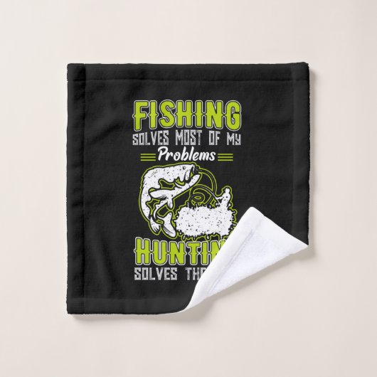 Fishing Solves Most Of My Problems ウォッシュタオル (ウォッシュタオル)