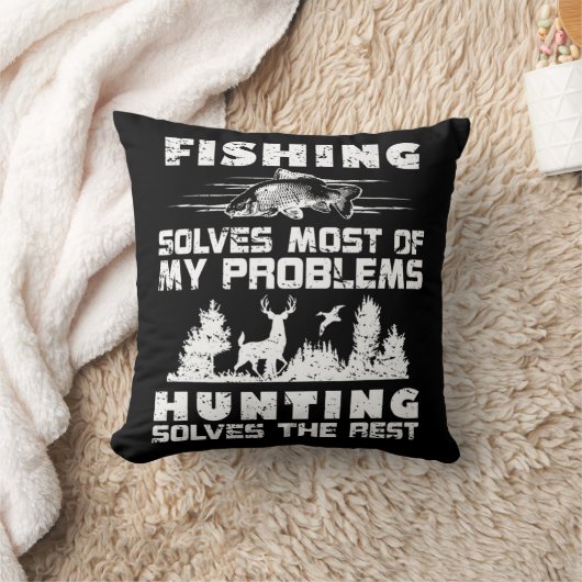 Fishing Solves Most of My Problems Hunting the Res クッション (ブランケット)