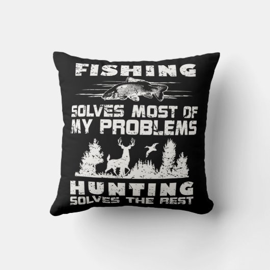 Fishing Solves Most of My Problems Hunting the Res クッション (裏面)