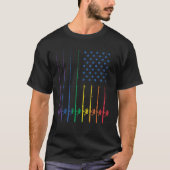 Fishing Spinning Rod LGBT Rainbow Pride USA Americ Tシャツ (正面)