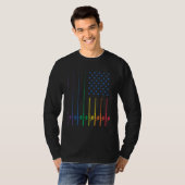 Fishing Spinning Rod LGBT Rainbow Pride USA Americ Tシャツ (正面フル)