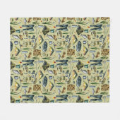 Fishing Sports Equipment Fish Waders Pattern フリースブランケット (正面(横))