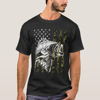 Fishing T Camouflage USA Flag For Bass Fisherman G Tシャツ