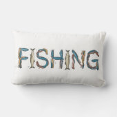 Fishing Text Throw Pillow ランバークッション (裏面)
