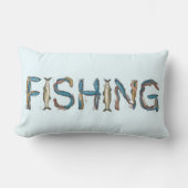 Fishing Text Throw Pillow ランバークッション (正面)