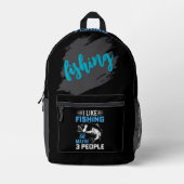 Fishing Theme  プリントバックパック (正面)