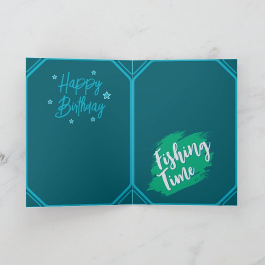 Fishing Theme Birthday カード (内部)