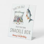 Fishing Themed Birthday Party Snackle Box 台座サイン (正面)