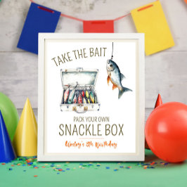 Fishing Themed Birthday Party Snackle Box 台座サイン