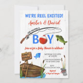 Fishing Themed Reel Excited Baby Shower  招待状 (正面)