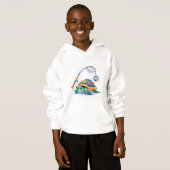 Fishing Turtle Fun – Kids’ Hoodie (正面フル)