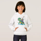 Fishing Turtle – Kids’ Hoodie (正面フル)