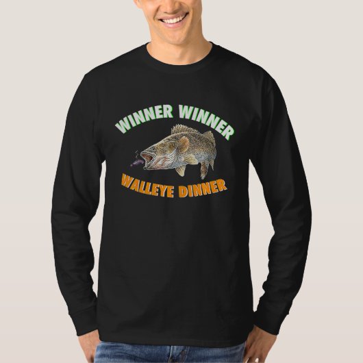 Fishing WINNER WINNER WALLEYE DINNER Fish Fry Tシャツ (正面)
