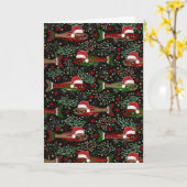 Fishing You a Merry Christmas Red Green Trout カード (黄色い花)