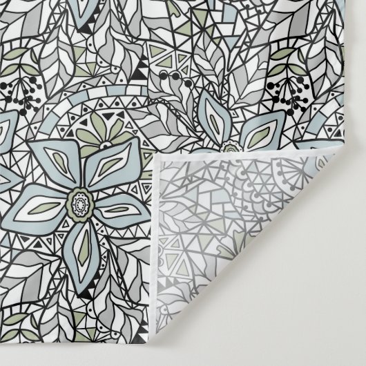 Fishnet lace floral pattern white pink black タペストリー (詳細)