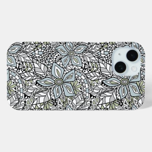 Fishnet lace floral pattern white pink black Case-Mate iPhoneケース (裏面 (横))