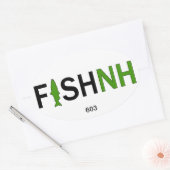 FISHNHニューハンプシャー魚釣りステッカー – 603 楕円形シール (封筒)
