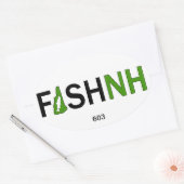FISHNHニューハンプシャー魚釣りステッカー – 603 楕円形シール (封筒)