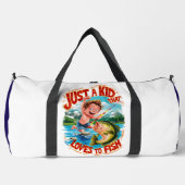Fishy Adventure: Just a Kid That Loves To Fish ダッフルバッグ (正面)