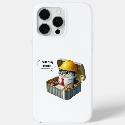  Fishy Engineer Sardine Tiny Workshop Humor Case-Mate iPhoneケース (裏面)