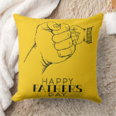 Fist Bump Father Child Hand Sketch クッション (ブランケット)