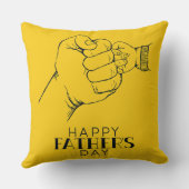 Fist Bump Father Child Hand Sketch クッション (裏面)