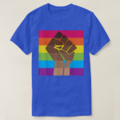 Fist Hand Rainbow Gay Pride BLM LGBT Awareness Mon Tシャツ (デザイン正面)