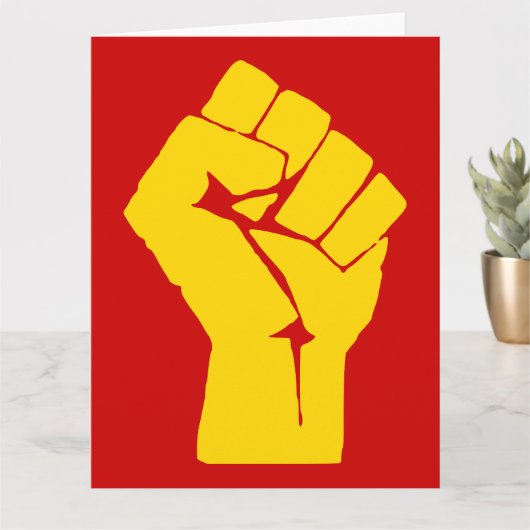 Fist, Rebel, Riot, Resistance, Communist Style カード (小さな植物)