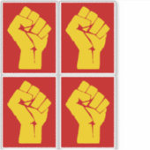 Fist, Rebel, Riot, Resistance, Communist Style シール (正面)